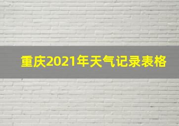 重庆2021年天气记录表格