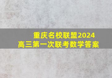 重庆名校联盟2024高三第一次联考数学答案