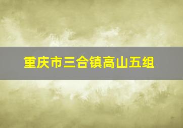 重庆市三合镇高山五组