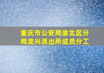 重庆市公安局渝北区分局龙兴派出所成员分工