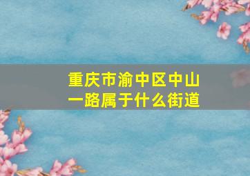 重庆市渝中区中山一路属于什么街道