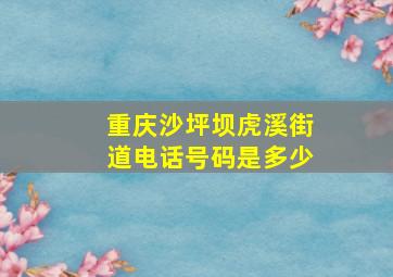 重庆沙坪坝虎溪街道电话号码是多少