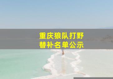 重庆狼队打野替补名单公示