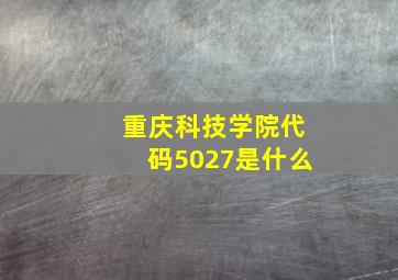 重庆科技学院代码5027是什么