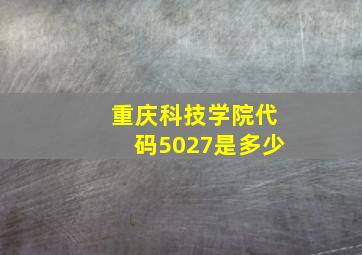 重庆科技学院代码5027是多少