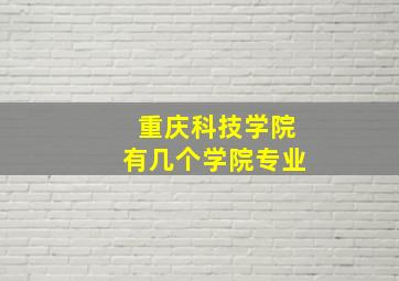 重庆科技学院有几个学院专业