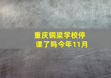 重庆铜梁学校停课了吗今年11月