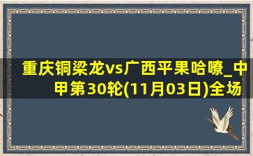 重庆铜梁龙vs广西平果哈嘹_中甲第30轮(11月03日)全场录像