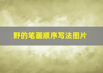 野的笔画顺序写法图片