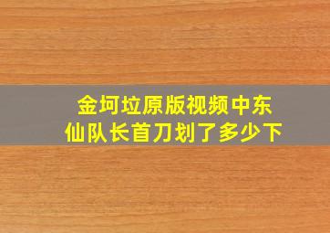 金坷垃原版视频中东仙队长首刀划了多少下