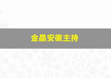 金晶安徽主持