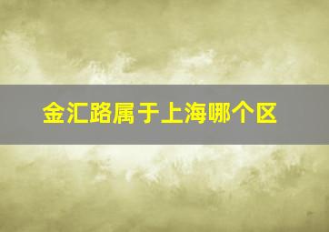 金汇路属于上海哪个区