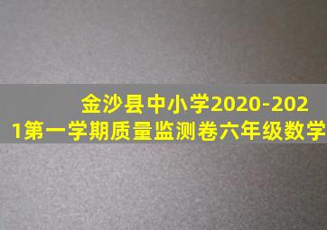 金沙县中小学2020-2021第一学期质量监测卷六年级数学