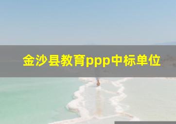 金沙县教育ppp中标单位