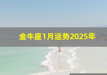 金牛座1月运势2025年