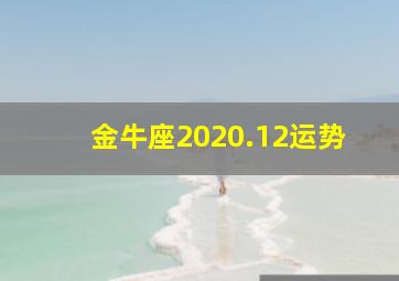 金牛座2020.12运势