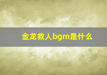 金龙救人bgm是什么