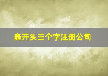 鑫开头三个字注册公司