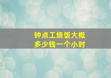 钟点工烧饭大概多少钱一个小时