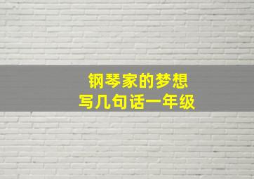 钢琴家的梦想写几句话一年级