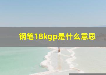 钢笔18kgp是什么意思