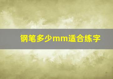 钢笔多少mm适合练字