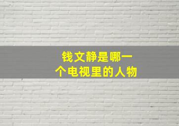 钱文静是哪一个电视里的人物