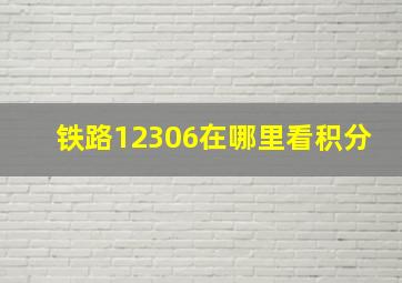 铁路12306在哪里看积分