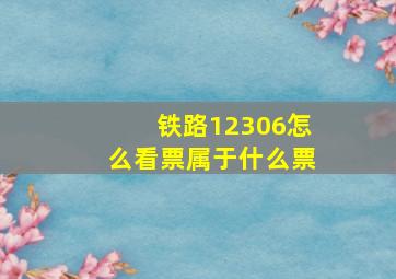 铁路12306怎么看票属于什么票