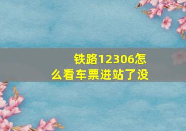 铁路12306怎么看车票进站了没