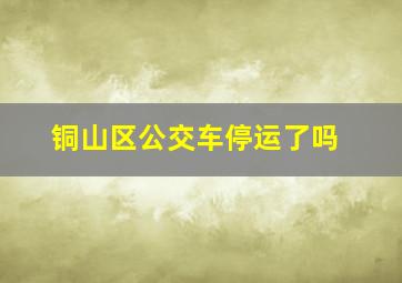 铜山区公交车停运了吗