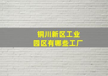 铜川新区工业园区有哪些工厂