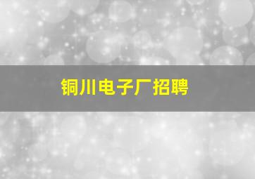 铜川电子厂招聘