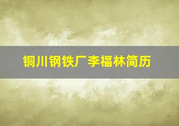 铜川钢铁厂李福林简历