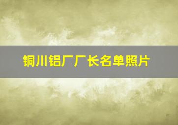 铜川铝厂厂长名单照片