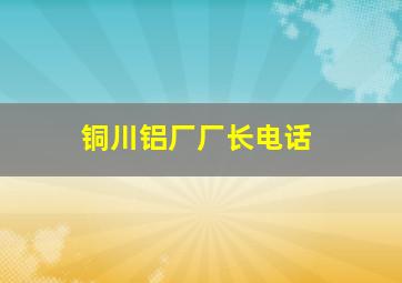 铜川铝厂厂长电话