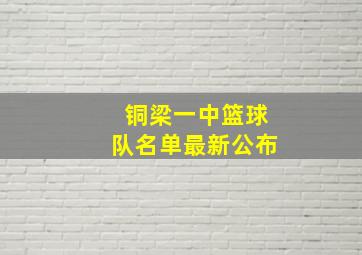 铜梁一中篮球队名单最新公布