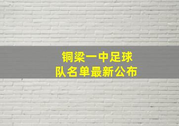 铜梁一中足球队名单最新公布