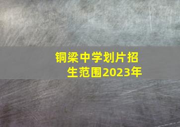 铜梁中学划片招生范围2023年