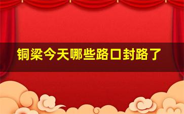 铜梁今天哪些路口封路了