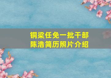 铜梁任免一批干部陈浩简历照片介绍