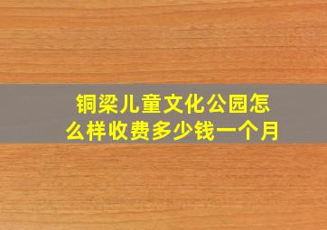 铜梁儿童文化公园怎么样收费多少钱一个月