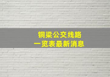 铜梁公交线路一览表最新消息