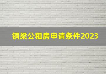 铜梁公租房申请条件2023