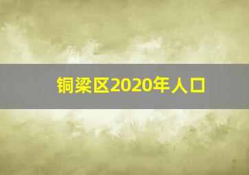 铜梁区2020年人口