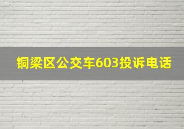 铜梁区公交车603投诉电话