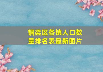 铜梁区各镇人口数量排名表最新图片