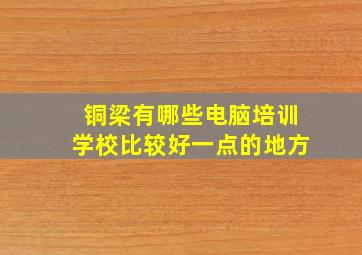 铜梁有哪些电脑培训学校比较好一点的地方