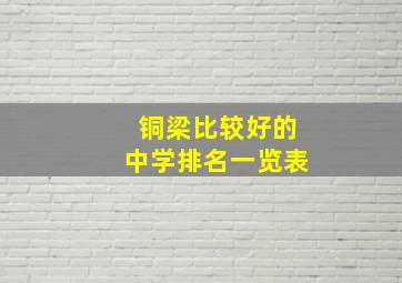 铜梁比较好的中学排名一览表