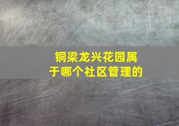 铜梁龙兴花园属于哪个社区管理的